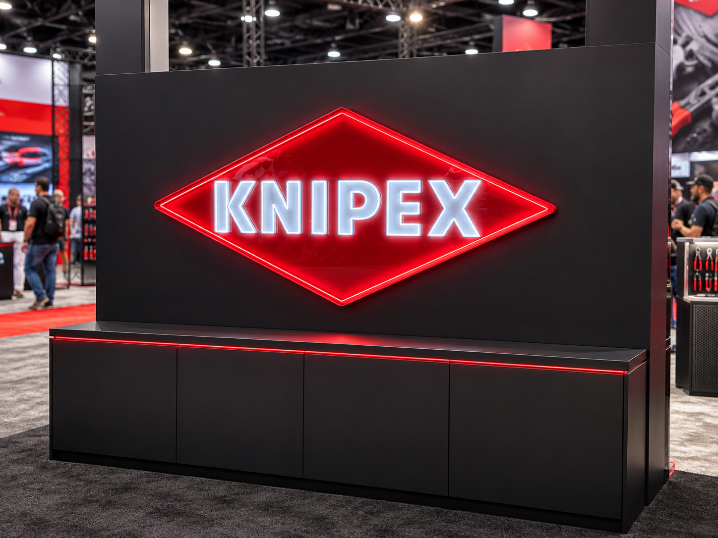 84-inch-wide illuminated KNIPEX LED sign built for the SEMA Show exhibit